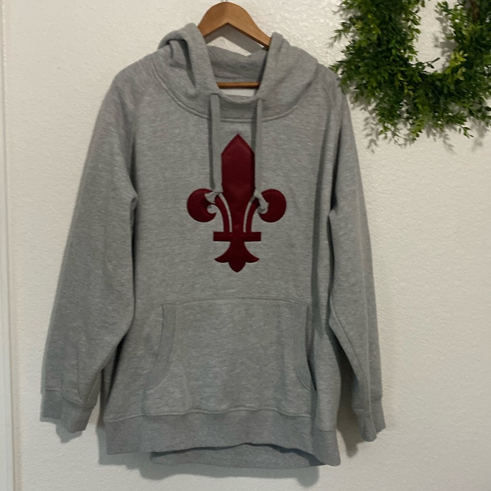 Colorado Avalanche Antigua Gray Hoodie Sweatshirt with Fleur-de-lis Logo 2XL